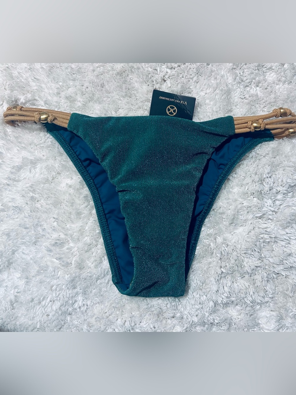 New with tag Paula Hermanny Green Brazilian bikini Bottom size small